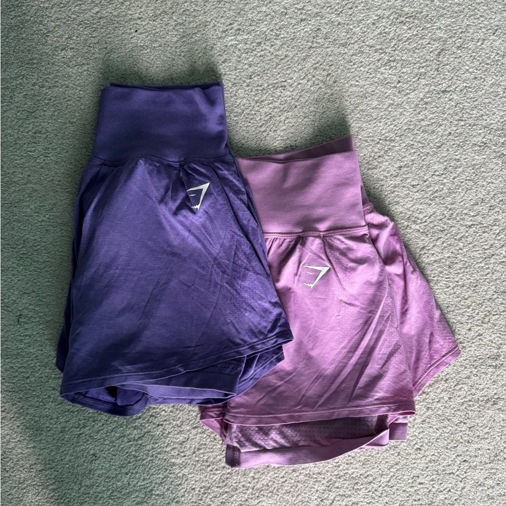 Gymshark Women's Athletic Shorts - Purple and Pink